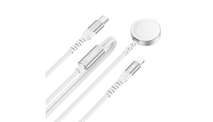 БЗП Hoco CW54 2in1 for Apple Watch + Type-C / Lightning White - фото