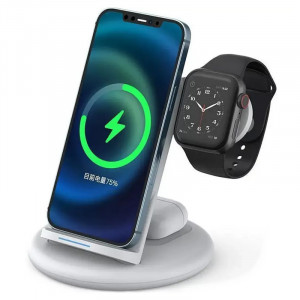 Беспроводное зарядное устройство WIWU Power Air 3 in 1 wireless charger White