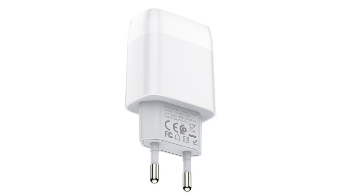 Сетевое зарядное устройство (зарядка) Hoco C73A (2USB/2.4A) Белый - фото