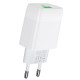 Сетевое зарядное устройство (зарядка) Hoco C72Q Glorious QC3.0 18W (1USB/3A) + MicroUSB Белый - фото