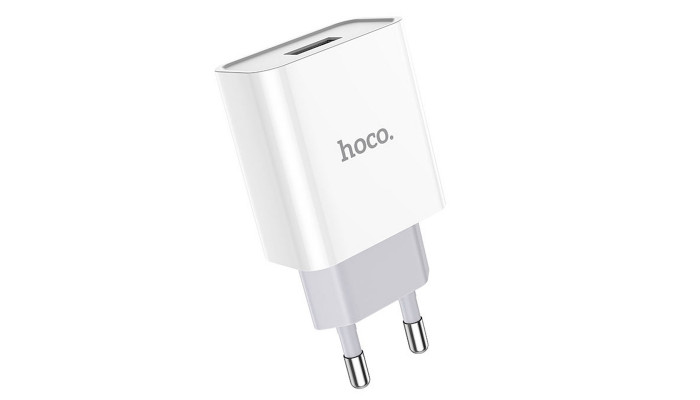 Мережевий зарядний пристрій (зарядка) HOCO C81A (1USB/2.1A) Білий - фото