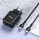 Сетевое зарядное устройство (зарядка) Hoco N5 Favor 20W PD+QC3.0 Type-C to Type-C Черный - фото