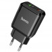 Мережевий зарядний пристрій (зарядка) Hoco N5 Favor 20W PD+QC3.0 (1USB/1Type-C/3A) Чорний