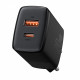 Сетевое зарядное устройство (зарядка) Baseus Compact Quick Charger 20W QC+ PD (Type-C + 1USB) (CCXJ-B) Black - фото