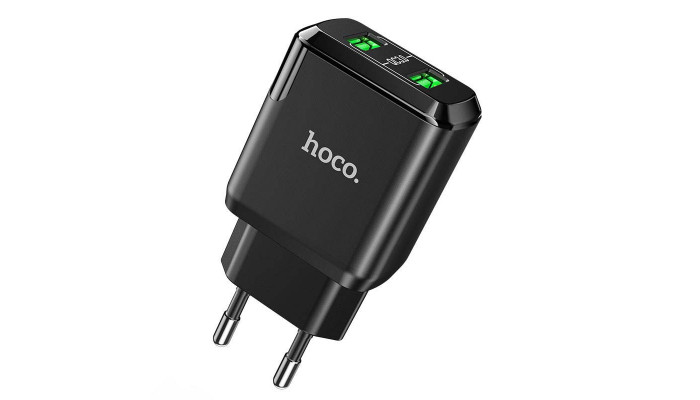 Сетевое зарядное устройство (зарядка) HOCO N6 QC3.0 (2USB/3A) Черный - фото