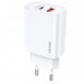 Мережевий зарядний пристрій (зарядка) Usams US-CC121 T35 QC3.0 + PD3.0 20W Білий