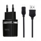 Сетевое зарядное устройство (зарядка) Hoco C12 Charger + Cable (Micro) 2.4A 2USB Черный - фото