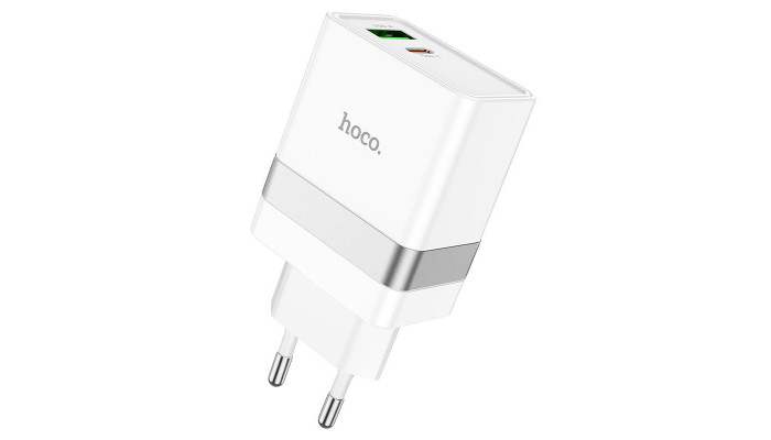Сетевое зарядное устройство (зарядка) Hoco N21 Topspeed PD30W+QC3.0 (1USB/1Type-C/3A) Белый - фото