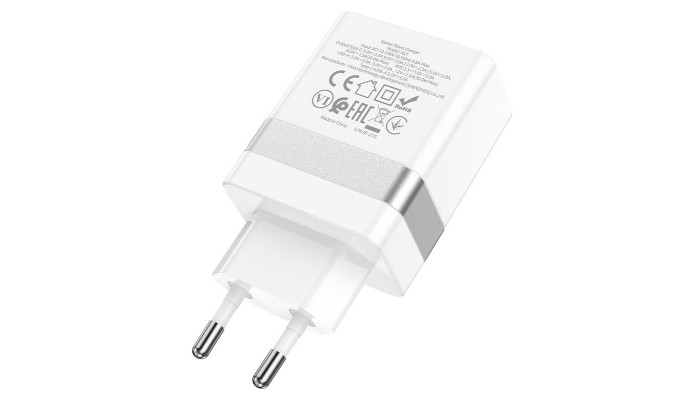 Сетевое зарядное устройство (зарядка) Hoco N21 Topspeed PD30W+QC3.0 (1USB/1Type-C/3A) Белый - фото