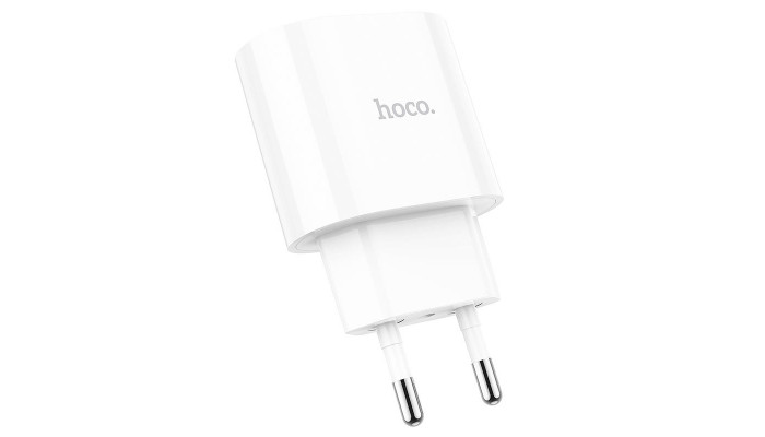 Мережевий зарядний пристрій (зарядка) HOCO C95A PD 20W+QC3.0 (1USB/Type-C/3A) Білий - фото
