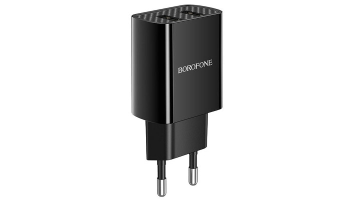 Мережевий зарядний пристрій (зарядка) Borofone BA53A Powerway (2USB/2.1A) Чорний - фото