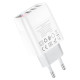 Сетевое зарядное устройство (зарядка) Hoco C93A Easy charge 3-port digital display charger Белый - фото