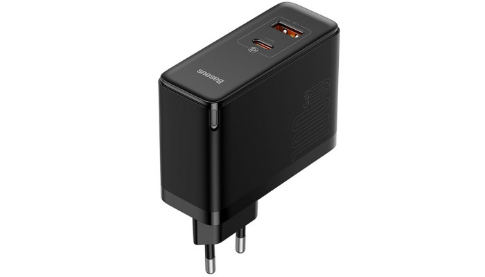 Сетевое зарядное устройство (зарядка) Baseus GaN5 Pro Type-C+USB 100W EU (CCGP09020) Черный - фото