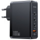 Мережевий зарядний пристрій (зарядка) Usams US-CC163 T50 100W 4 Ports ACCC GaN Fast Charger Black - фото