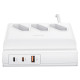 Мережевий зарядний пристрій (зарядка) Usams US-CC160 P1 65W Super Si Fast Charging USB Extension Socket White - фото