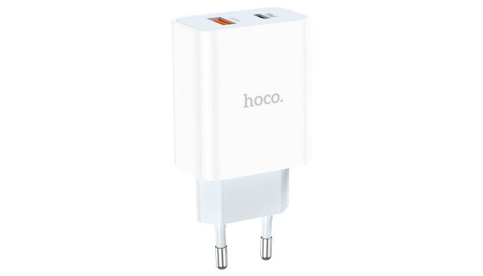 Сетевое зарядное устройство (зарядка) HOCO C97A PD20W+QC3.0 (1USB/1Type-C/3A) Белый - фото