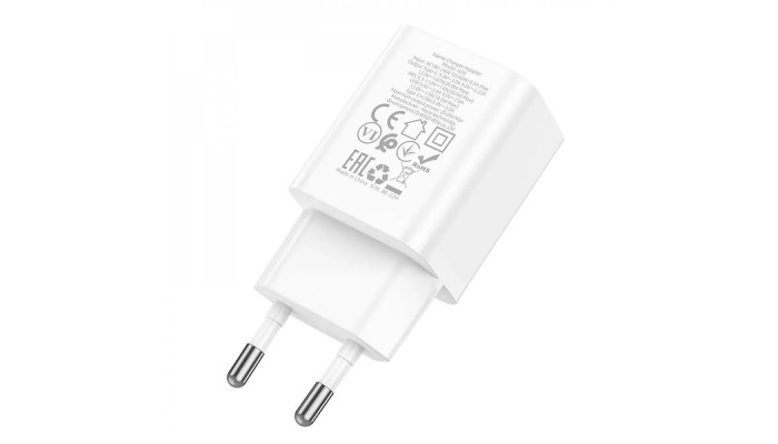 Мережевий зарядний пристрій (зарядка) Hoco N28 Founder 20W Type-C + USB White - фото