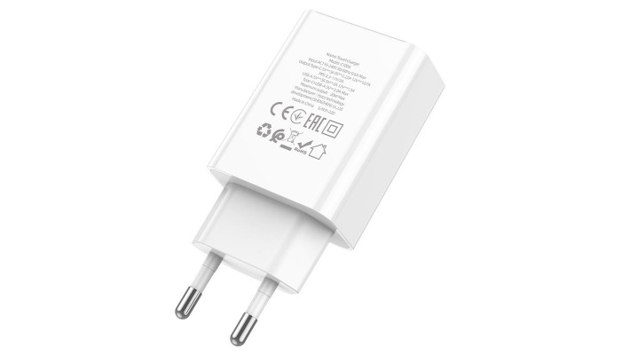 Сетевое зарядное устройство (зарядка) HOCO C100A PD20W+QC3.0 White - фото