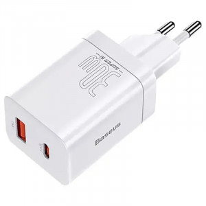 Сетевое зарядное устройство (зарядка) Baseus Super Si Pro Quick Charger 30W (CCSUPP-E) White