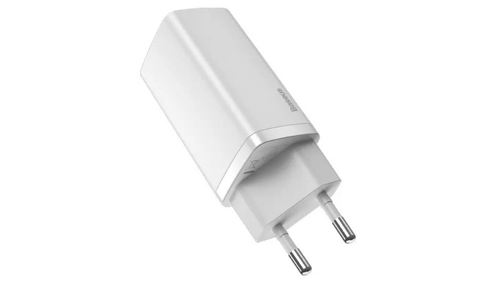Сетевое зарядное устройство (зарядка) Baseus GaN2 Lite QC (Type-C/USB 65W) (CCGAN2L-B01) Белый - фото