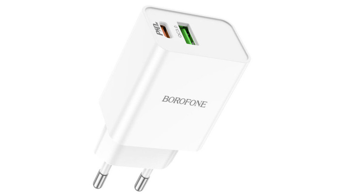Сетевое зарядное устройство (зарядка) Borofone BA69A PD20W+QC3.0 White - фото