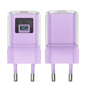 Сетевое зарядное устройство (зарядка) Acefast A53 Sparkling series PD30W GaN (USB-C) Alfalfa purple