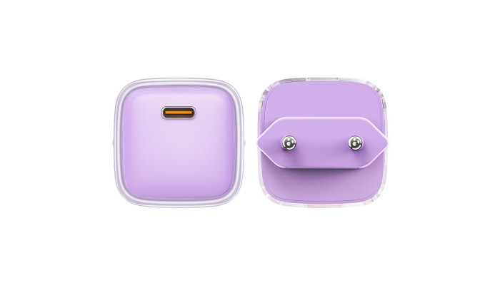 Сетевое зарядное устройство (зарядка) Acefast A53 Sparkling series PD30W GaN (USB-C) Alfalfa purple - фото