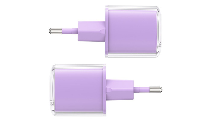 Сетевое зарядное устройство (зарядка) Acefast A53 Sparkling series PD30W GaN (USB-C) Alfalfa purple - фото