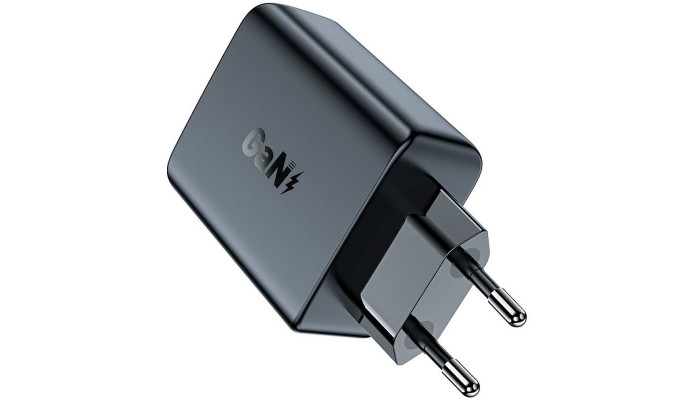 Мережевий зарядний пристрій (зарядка) Acefast A29 PD50W GaN (USB-C+USB-C) dual port Black - фото
