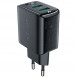 Мережевий зарядний пристрій (зарядка) Acefast A33 QC18W (USB-A+USB-A) dual port Black