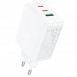 Мережевий зарядний пристрій (зарядка) Acefast A41 PD65W GaN (2*USB-C+USB-A) White