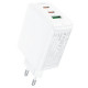 Мережевий зарядний пристрій (зарядка) Acefast A41 PD65W GaN (2*USB-C+USB-A) White - фото