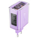 Сетевое зарядное устройство (зарядка) Acefast A45 Exploration series PD65W GaN (2*USB-C+USB-A) Purple alfalfa - фото