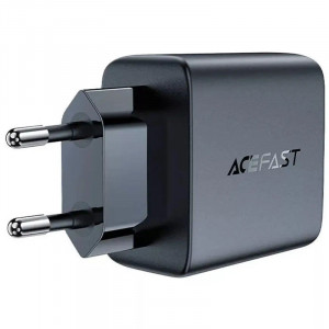 Сетевое зарядное устройство (зарядка) Acefast A49 PD35W GaN (USB-C+USB-C) dual port Black