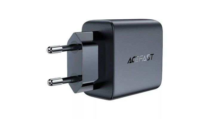 Мережевий зарядний пристрій (зарядка) Acefast A49 PD35W GaN (USB-C+USB-C) dual port Black - фото