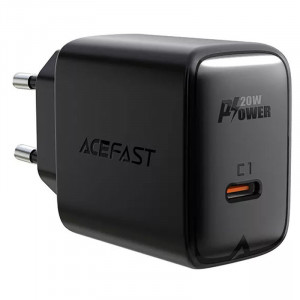 Сетевое зарядное устройство (зарядка) Acefast A1 PD20W single USB-C Black