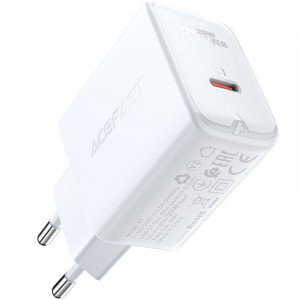 Сетевое зарядное устройство (зарядка) Acefast A1 PD20W single USB-C White