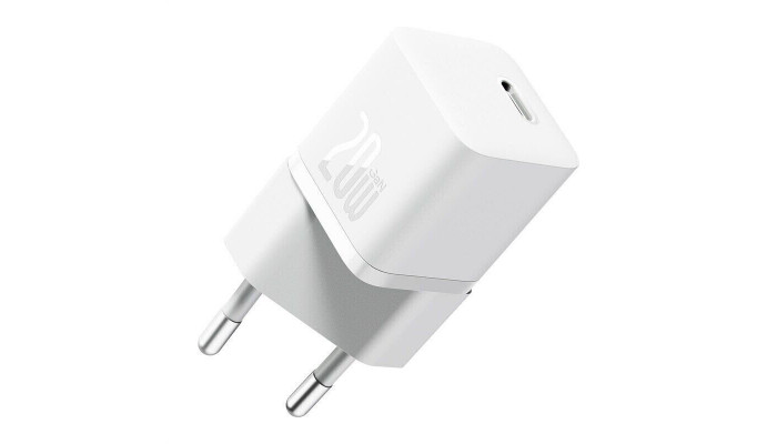 Мережевий зарядний пристрій (зарядка) Baseus GaN5 Fast Charger (mini) 1C 20W (CCGN05010) White - фото