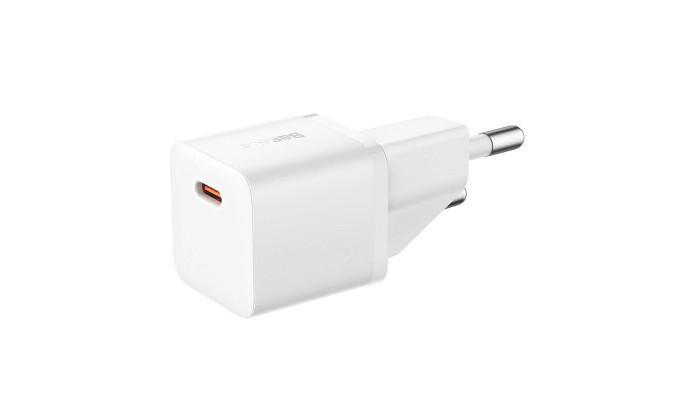Сетевое зарядное устройство (зарядка) Baseus GaN5 Fast Charger (mini) 1C 20W (CCGN05010) White - фото