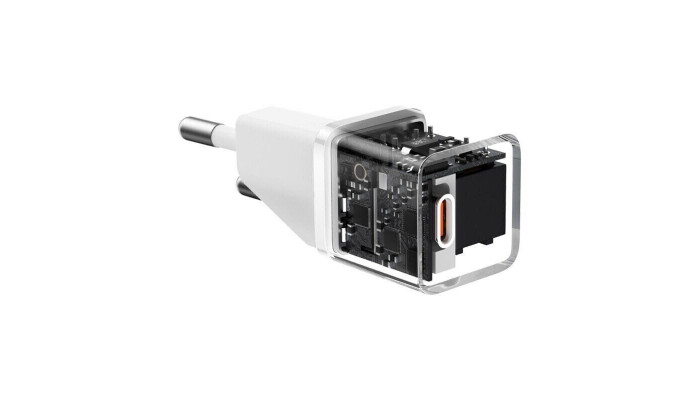 Мережевий зарядний пристрій (зарядка) Baseus GaN5 Fast Charger (mini) 1C 20W (CCGN05010) White - фото