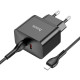 Мережевий зарядний пристрій (зарядка) Hoco N29 PD35W (2Type-C) + Type-C + Lightning Black - фото