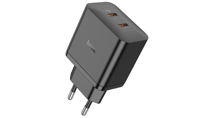 Сетевое зарядное устройство (зарядка) Hoco N35 Streamer PD45W (2C) Black - фото