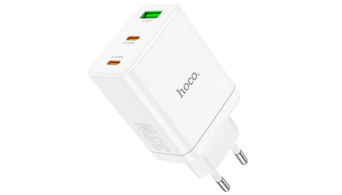 Мережевий зарядний пристрій (зарядка) Hoco N33 Start PD35W (2C/1A) White - фото