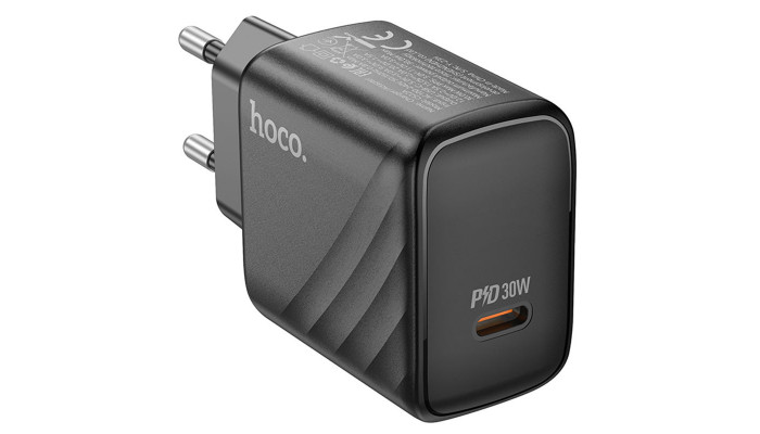 Сетевое зарядное устройство (зарядка) Hoco CS22A Value PD30W + Type-C to Lightning Black - фото