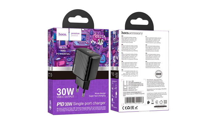 Сетевое зарядное устройство (зарядка) Hoco CS22A Value PD30W Black - фото