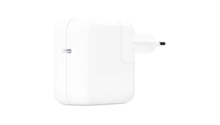 Мережевий зарядний пристрій (зарядка) 30W USB-C Power Adapter for Apple (AAA) (box) White - фото