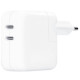 Сетевое зарядное устройство (зарядка) 35W Dual USB-C Port Power Adapter for Apple (AAA) (no box) White - фото