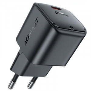 Сетевое зарядное устройство (зарядка) Acefast A77 mini PD30W GaN USB-C Black