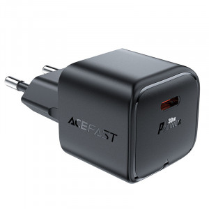 Сетевое зарядное устройство (зарядка) Acefast A77 mini PD30W GaN USB-C Black