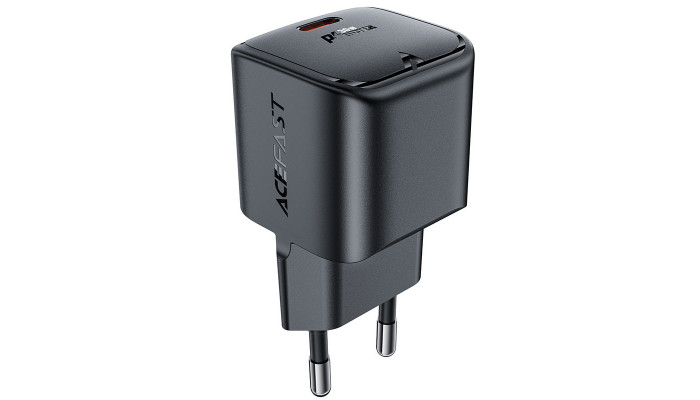Сетевое зарядное устройство (зарядка) Acefast A77 mini PD30W GaN USB-C Black - фото